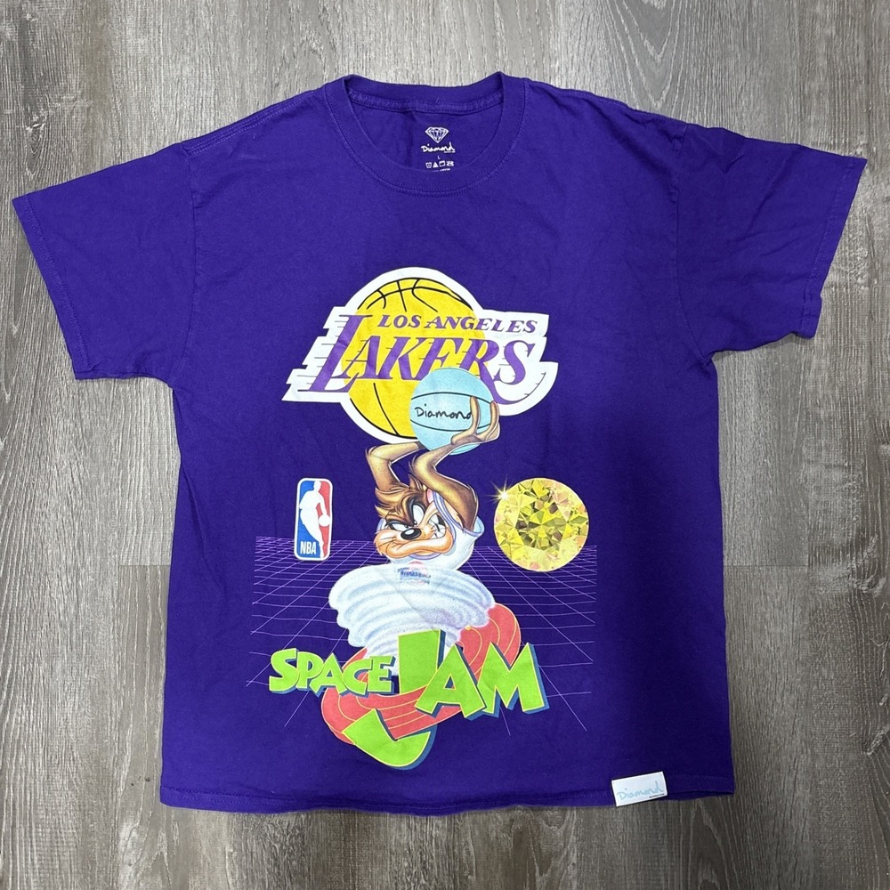 Los Angeles Lakers X  Space Jam NBA Diamond Supply Co Purple Men's Large T shirt